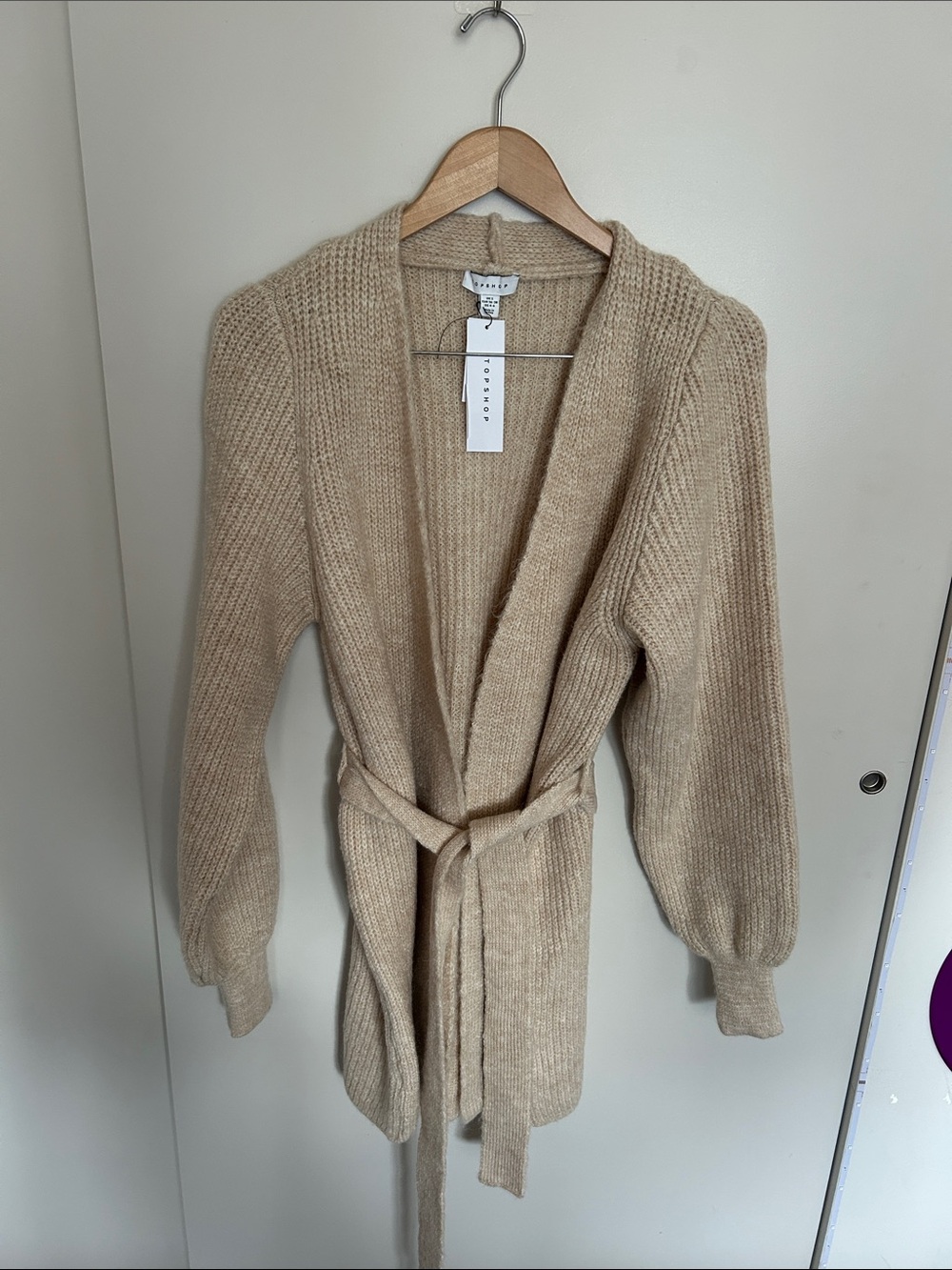 & Other Stories Beige Belted Knit Cardigan